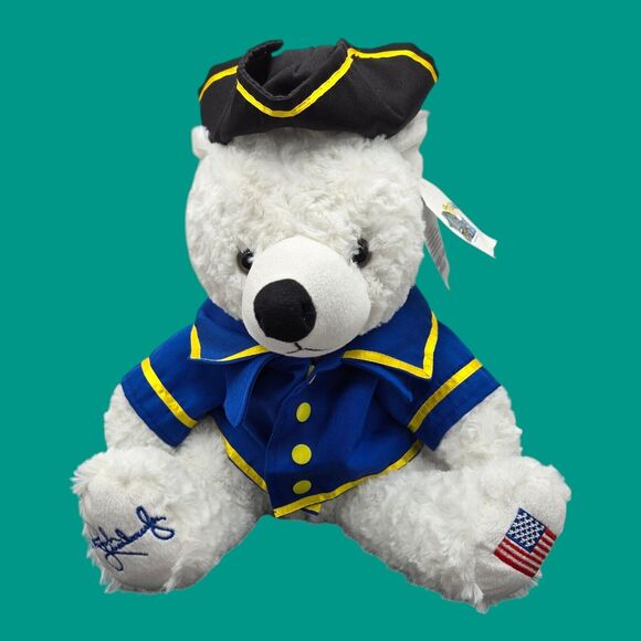 Rush Limbaugh Two If By Tea USA Patriot Plush Stuffed White Teddy Bear with Tags